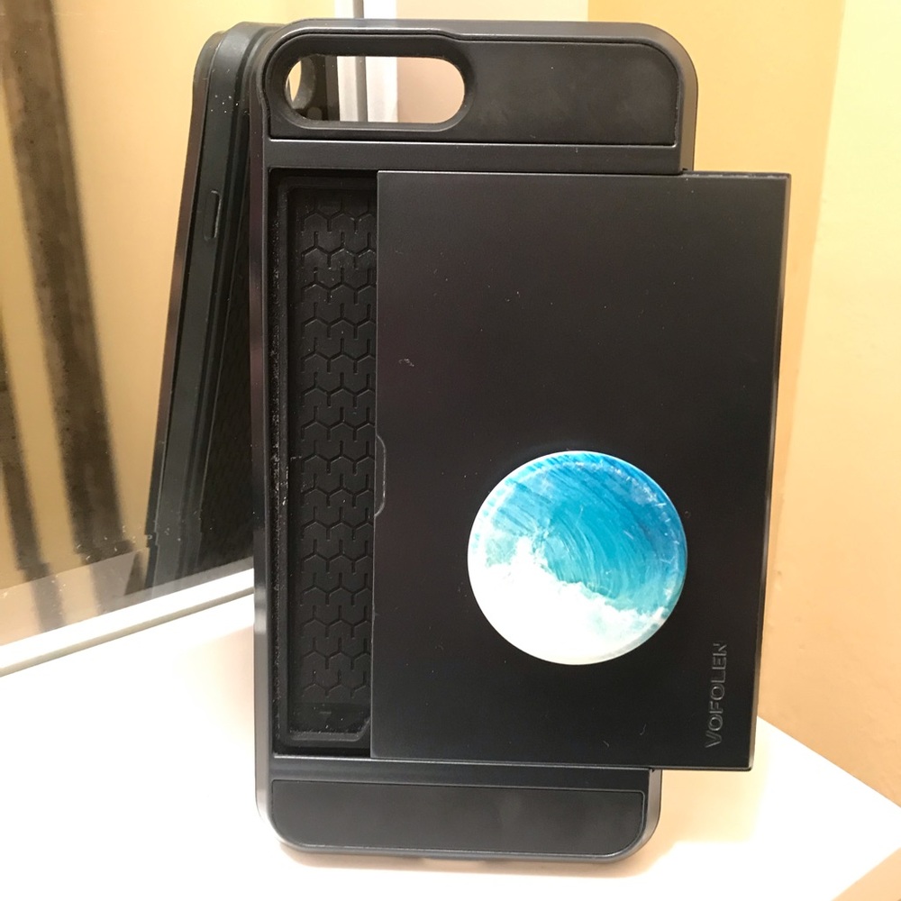 iPhone 7 Plus/8 Plus Case! Card holder & popsocket